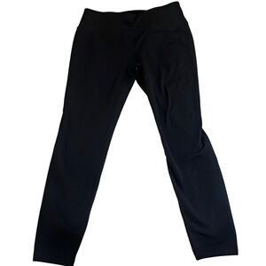 Eddie Bauer Womens Fleece Lined Leggings Black High Rise Thermal Tights Large